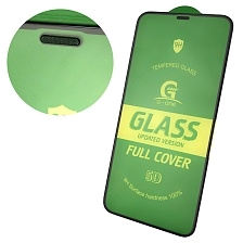 Защитное стекло 5D G-ONE для APPLE iPhone XS MAX, iPhone 11 Pro MAX, с сеточкой на динамике, цвет окантовки черный.