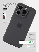 Чехол накладка Silicone Case для APPLE iPhone 11, L-ogo, силикон, бархат, цвет угольный