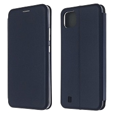 Чехол книжка STYLISH для Realme C20, экокожа, визитница, цвет темно синий Чехол книжка STYLISH для Realme C20, экокожа, визитница, цвет темно синий