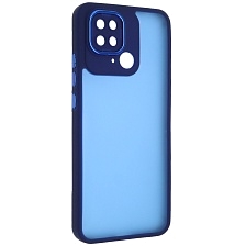 Чехол накладка KING для XIAOMI Redmi 10C, POCO C40, силикон, пластик, защита камеры, цвет окантовки темно синий Чехол накладка KING для XIAOMI Redmi 10C, POCO C40, силикон, пластик, защита камеры, цвет окантовки темно синий
