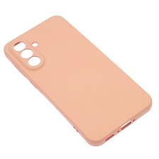 Чехол накладка Silicon Cover для SAMSUNG Galaxy A56, защита камеры, силикон, бархат, цвет розовый песок