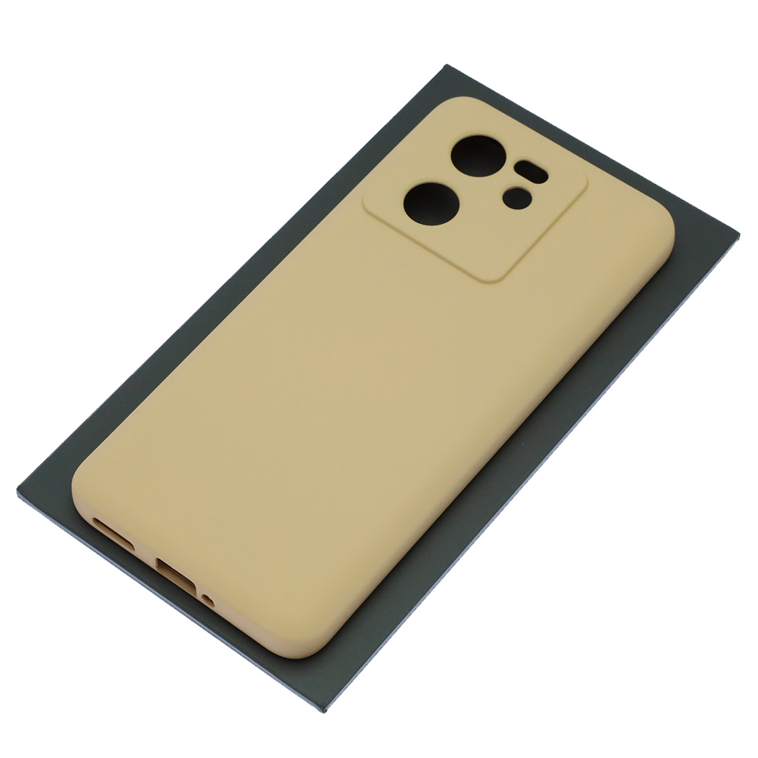 Чехол накладка Silicon Cover для XIAOMI 13T, XIAOMI 13T Pro, защита камеры, силикон, бархат, цвет молочный