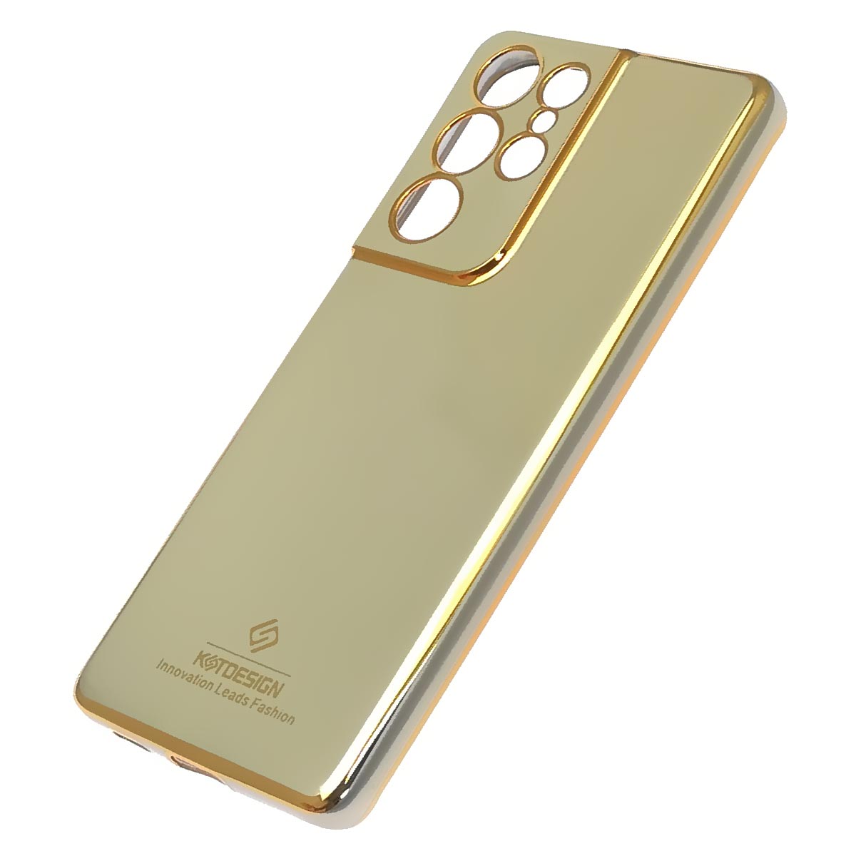 Чехол накладка Star Shine для SAMSUNG Galaxy S21 Ultra (SM-G998), силикон, цвет окантовки золотистый
