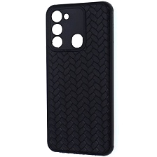 Чехол накладка для TECNO Spark GO 2022, Spark 8C, Spark 9, защита камеры, силикон, плетение, цвет черный Чехол накладка для TECNO Spark GO 2022, Spark 8C, Spark 9, защита камеры, силикон, плетение, цвет черный