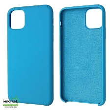 Чехол накладка Silicon Case для APPLE iPhone 11 Pro MAX 2019, силикон, бархат, цвет ярко голубой Чехол накладка Silicon Case для APPLE iPhone 11 Pro MAX 2019, силикон, бархат, цвет ярко голубой