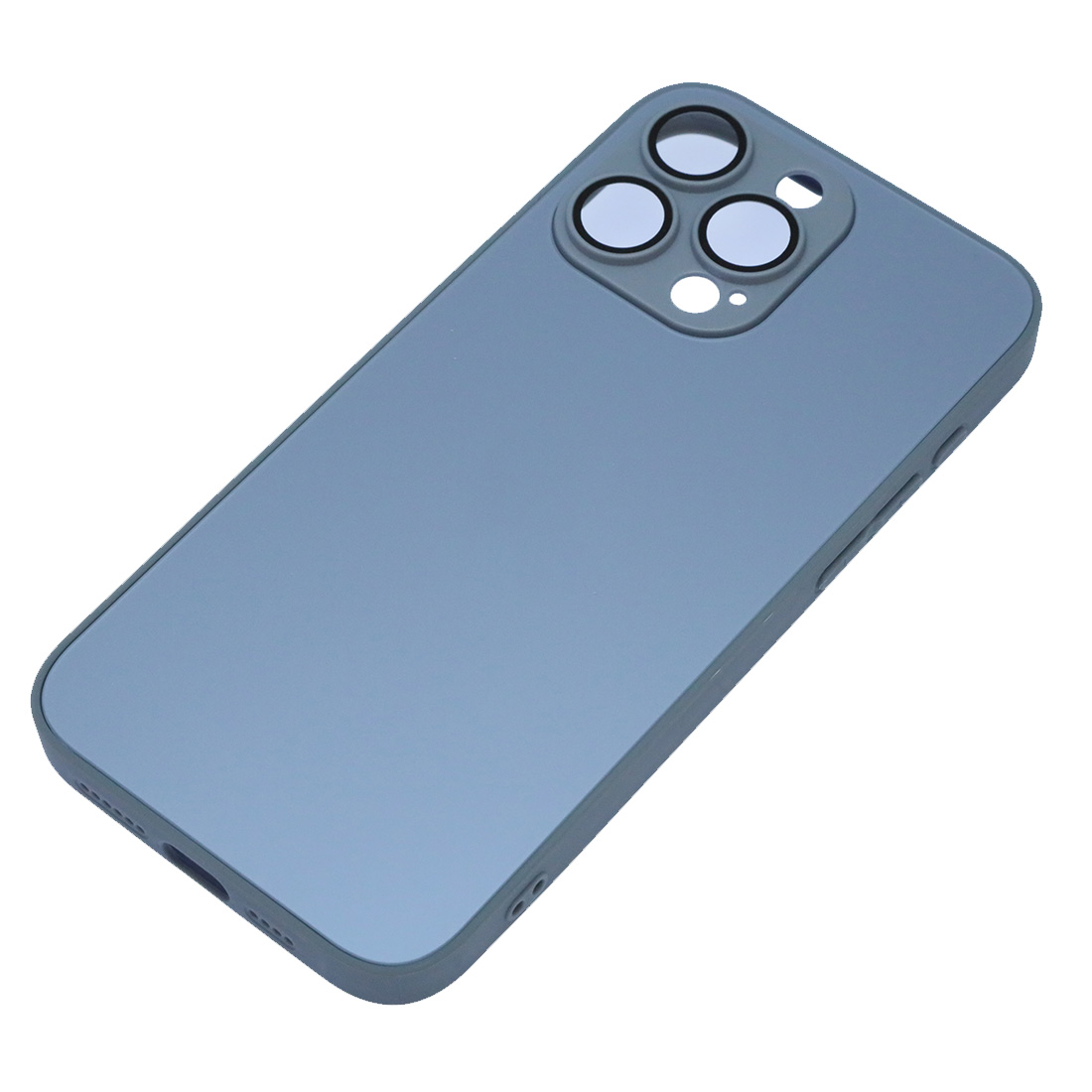 Чехол накладка AG Glass case для APPLE iPhone 15 Pro Max (6.7"), силикон, пластик, защита камеры, цвет небесно голубой