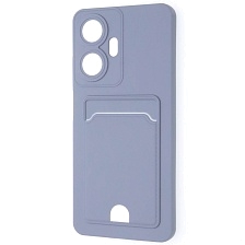 Чехол накладка BUTTON для Realme C55, защита камеры, силикон, отдел для карт, цвет космический серый Чехол накладка BUTTON для Realme C55, защита камеры, силикон, отдел для карт, цвет космический серый