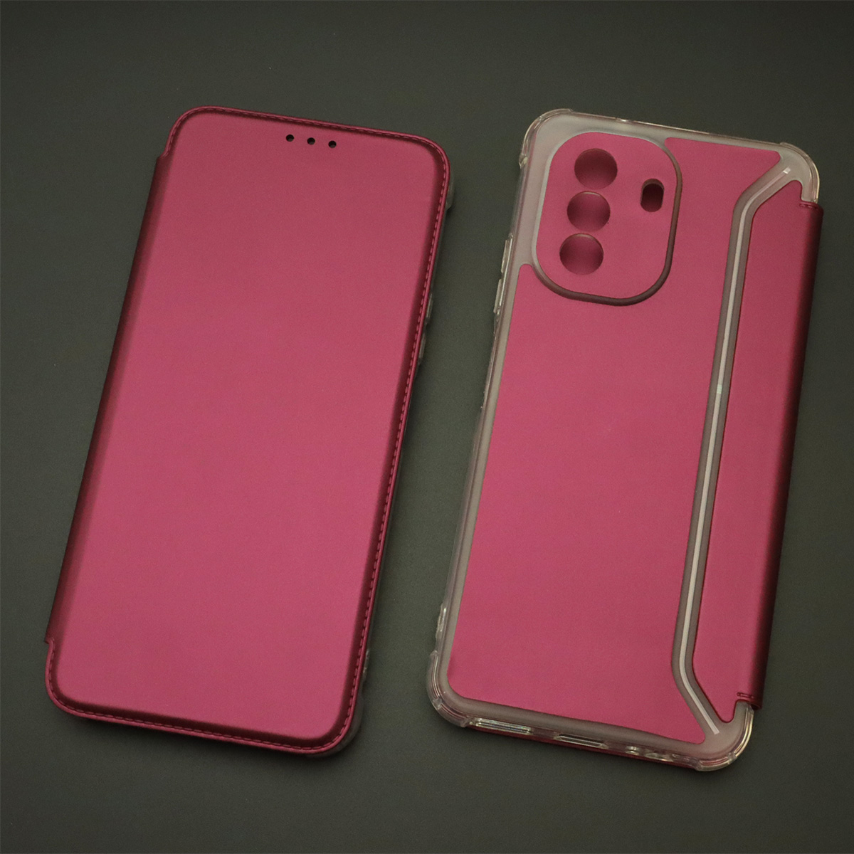 Чехол книжка для HUAWEI Nova Y70, экокожа, визитница, цвет бордовый