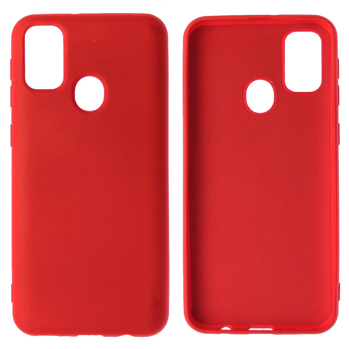 Чехол накладка NANO для SAMSUNG Galaxy M30s (SM-M307F), M21 (SM-M215), силикон, бархат, цвет красный
