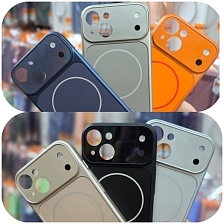 Чехол накладка AG Glass с поддержкой MagSafe для APPLE iPhone 17, цвет оранжевый