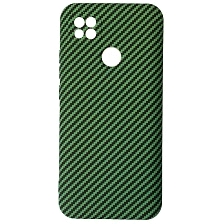 Чехол накладка KING для XIAOMI Redmi 9C, Redmi 10A, силикон, бархат, карбон, цвет зеленый