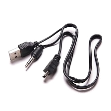 Кабель USB 2.0 (папа) - Jack 3.5 штекер (папа) - mini USB (папа) (USB 2.0 x mini USB / 5pin + 3.5 st / джек). Кабель USB 2.0 (папа) - Jack 3.5 штекер (папа) - mini USB (папа) (USB 2.0 x mini USB / 5pin + 3.5 st / джек).