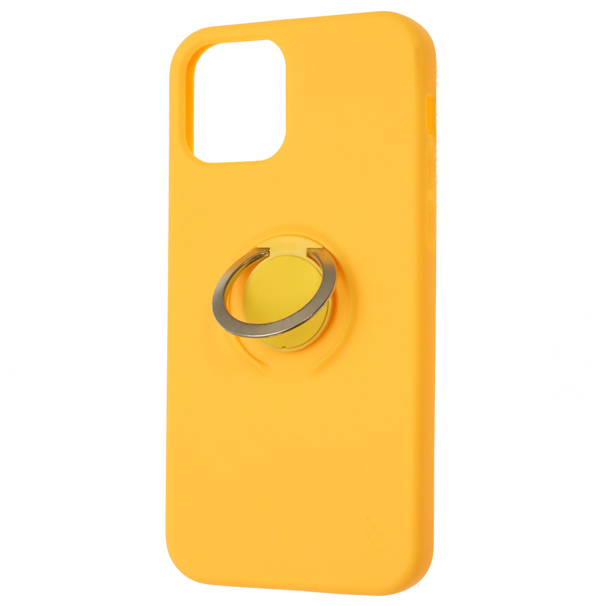 Чехол накладка RING для APPLE iPhone 12 (6.1"), iPhone 12 Pro (6.1"), силикон, кольцо держатель, цвет желтый Чехол накладка RING для APPLE iPhone 12 (6.1"), iPhone 12 Pro (6.1"), силикон, кольцо держатель, цвет желтый