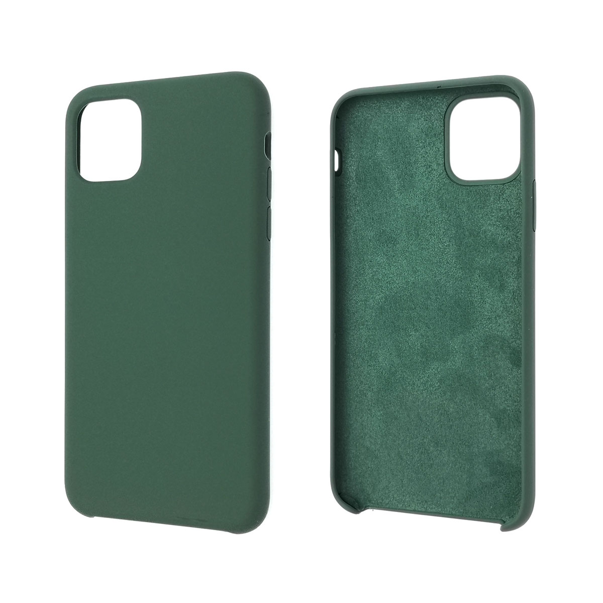 Чехол накладка Silicon Case для APPLE iPhone 11 Pro MAX, силикон, бархат, цвет еловый Чехол накладка Silicon Case для APPLE iPhone 11 Pro MAX, силикон, бархат, цвет еловый