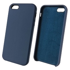 Чехол накладка Silicon Case для APPLE iPhone 5, 5S, SE, силикон, бархат, цвет синий кобальт Чехол накладка Silicon Case для APPLE iPhone 5, 5S, SE, силикон, бархат, цвет синий кобальт