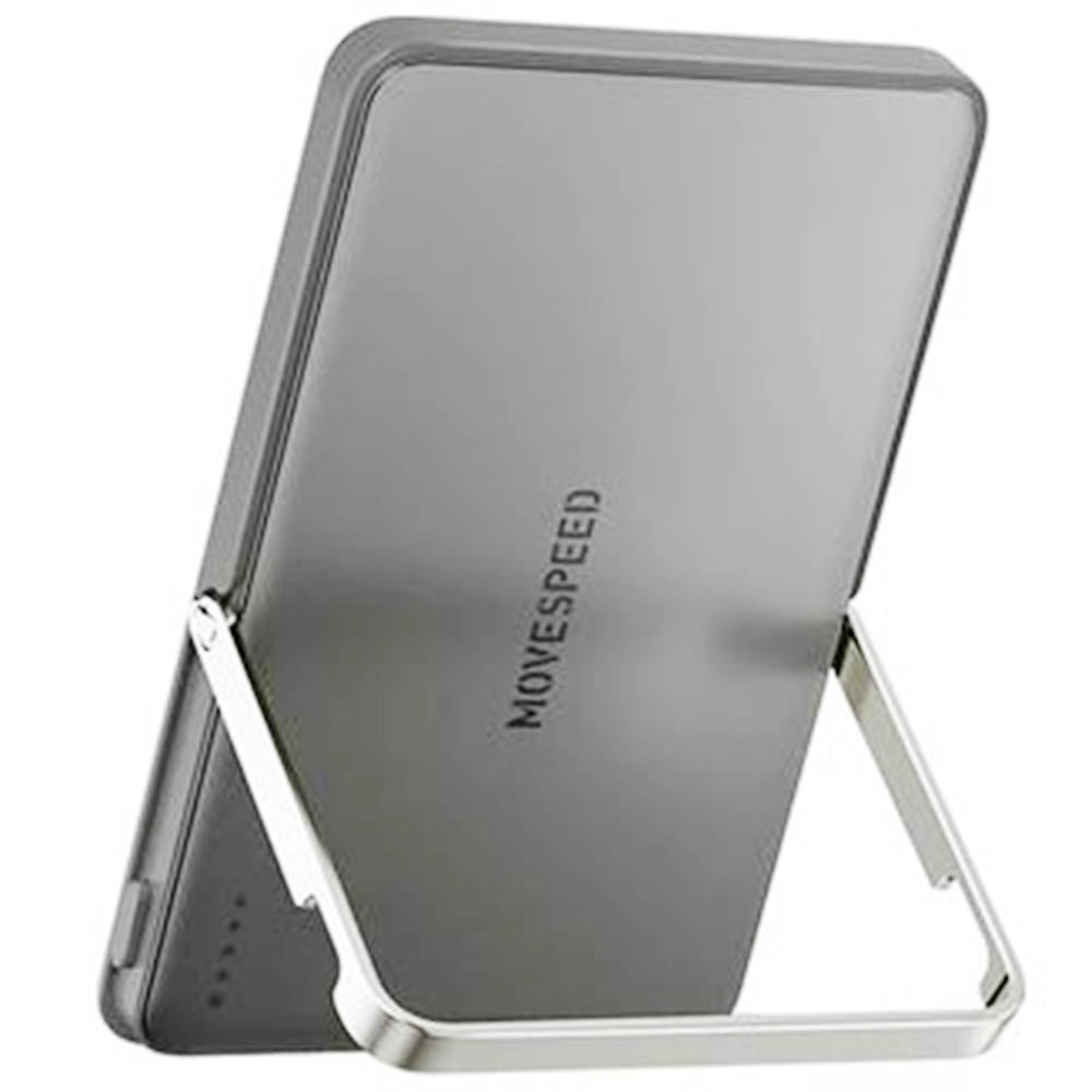 Внешний портативный аккумулятор с держателем, Power Bank MOVESPEED S05 Pro, Magsafe, 5000 mAh, цвет космически серый