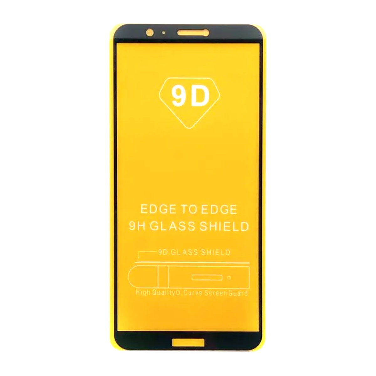 Защитное стекло 9D для HUAWEI P Smart 2018 (FIG-LX1), Enjoy 7S (FIG-LX1), цвет окантовки черный