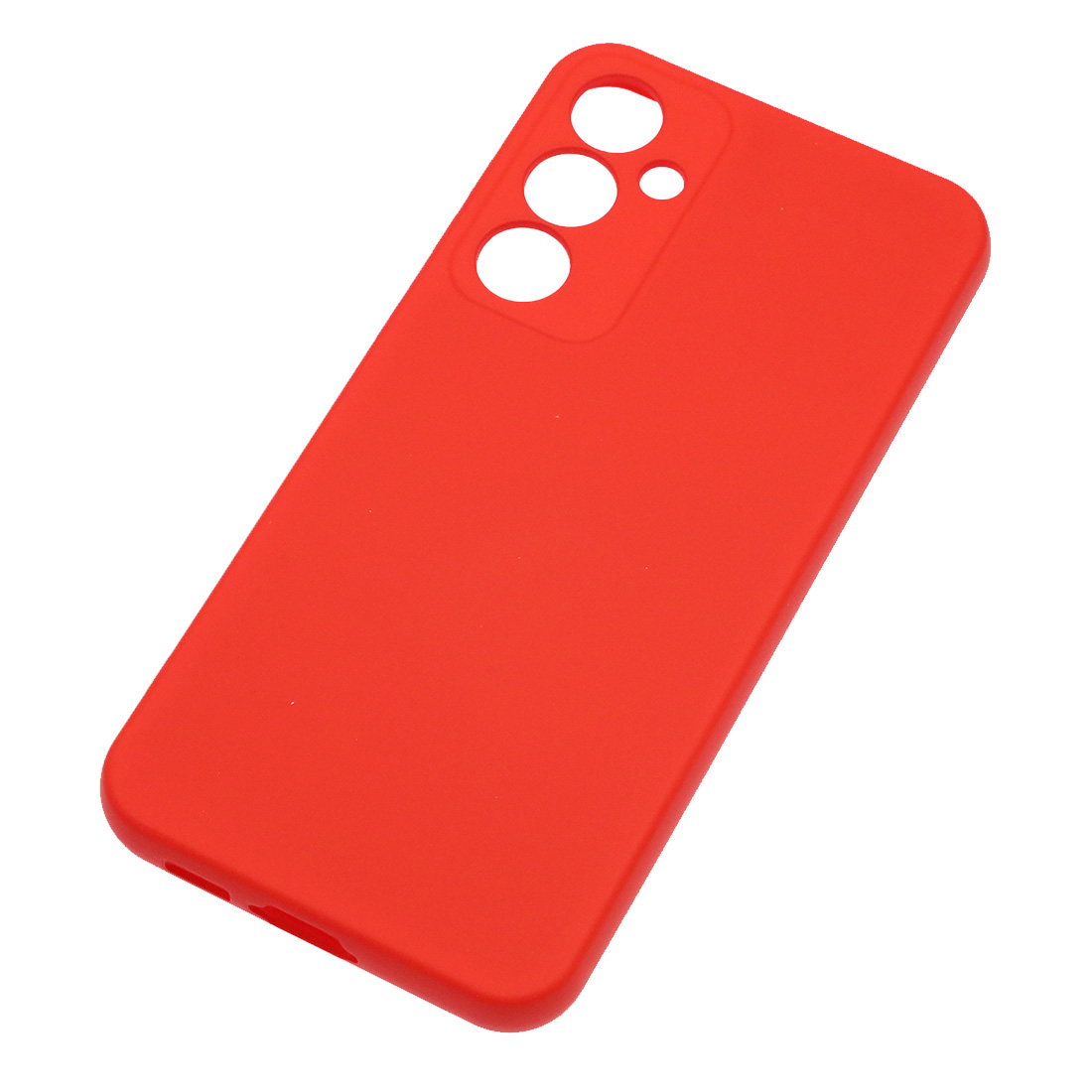 Чехол накладка Silicon Cover для SAMSUNG Galaxy S23 FE, защита камеры, силикон, бархат, цвет красный