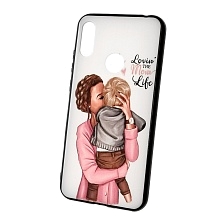 Чехол накладка для HUAWEI Honor 8A, Y6 2019, силикон, рисунок LOVIN THE MOM LOVE.