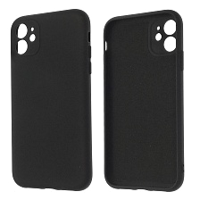 Чехол накладка NANO для APPLE iPhone 11, силикон, бархат, цвет черный Чехол накладка NANO для APPLE iPhone 11, силикон, бархат, цвет черный
