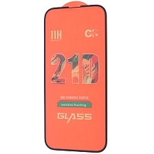 Защитное стекло 21D для APPLE iPhone 15 (6.1"), цвет окантовки черный