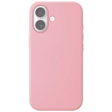 Чехол накладка Silicone Case для Apple iPhone 17, силикон, бархатная подложка, цвет розовый