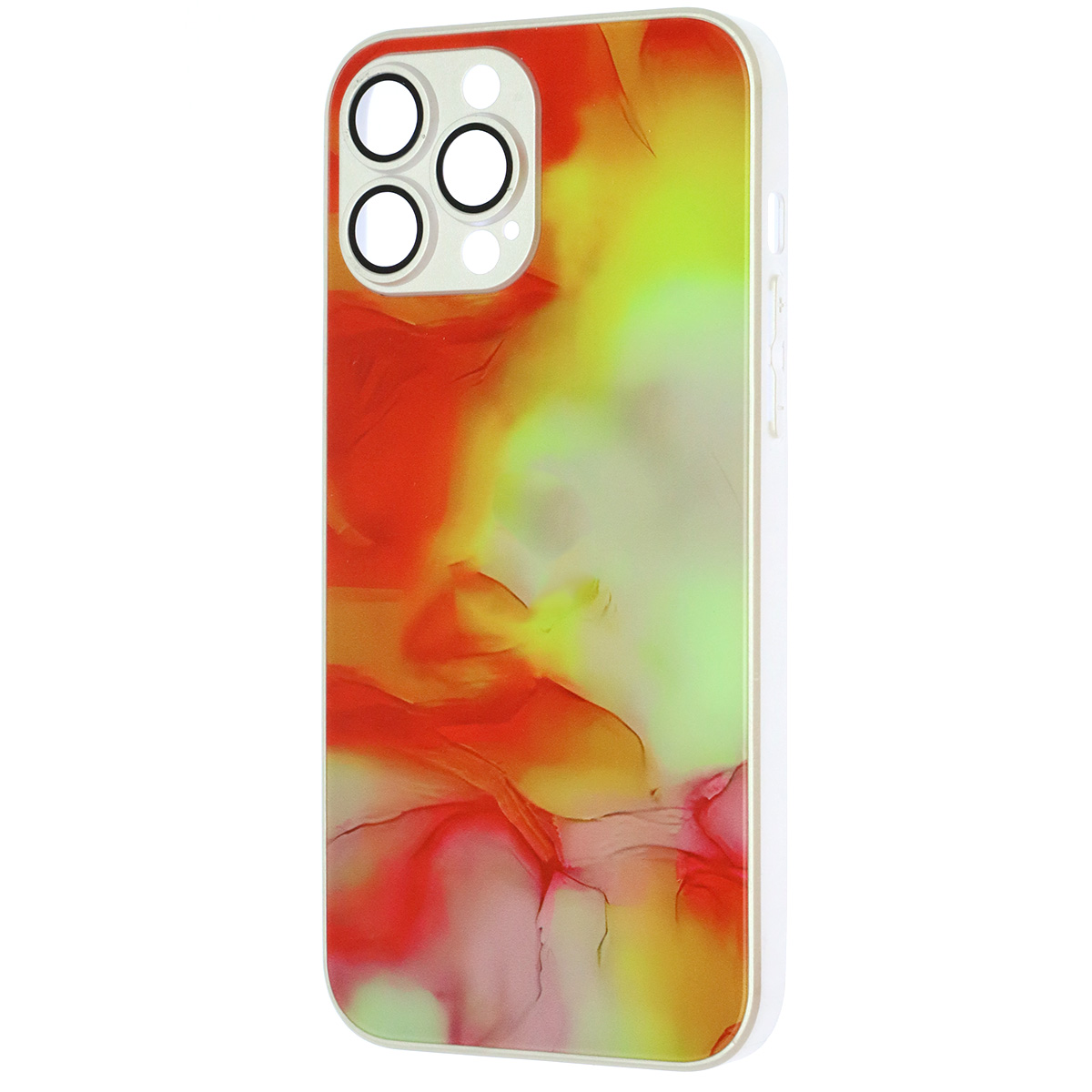 Чехол накладка AG Glass case для APPLE iPhone 13 Pro Max (6.7"), силикон, стекло, защита камеры, цвет оранжевый Чехол накладка AG Glass case для APPLE iPhone 13 Pro Max (6.7"), силикон, стекло, защита камеры, цвет оранжевый