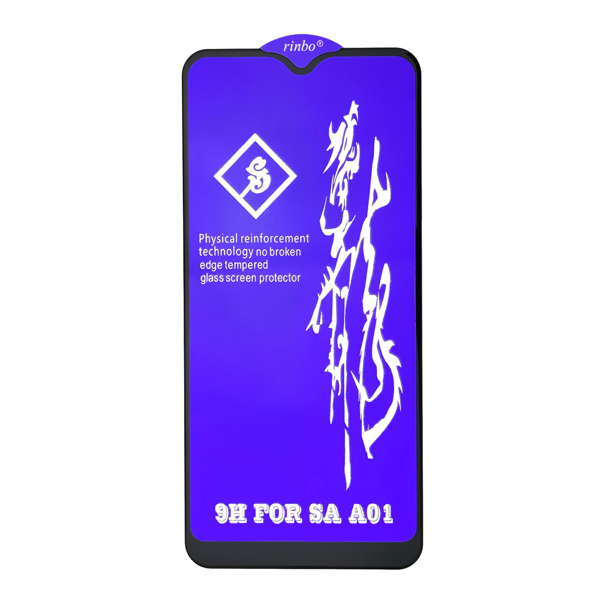 Защитное стекло 6D Rinbo для SAMSUNG Galaxy A01 (SM-A015), A40 (SM-A405), цвет окантовки черный.