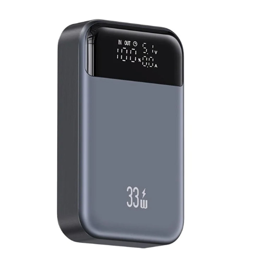 Внешний портативный аккумулятор, Power Bank USAMS PB74 US-CD221, 10000 mAh, 33W, Led дисплей, цвет темно серый Внешний портативный аккумулятор, Power Bank USAMS PB74 US-CD221, 10000 mAh, 33W, Led дисплей, цвет темно серый