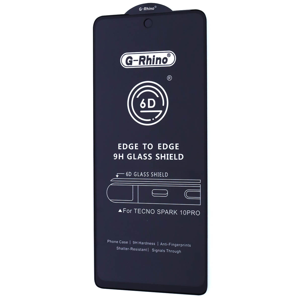 Защитное стекло 6D G-Rhino для TECNO Spark 10 Pro, Spark 20 Pro, POVA 5, POVA 6 Neo, INFINIX NOTE 30, Hot 30, HOT 40, HOT 40 Pro, цвет окантовки черный