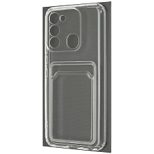 Чехол накладка CARD CASE для TECNO Spark GO 2022, Spark 8C, Spark 9, силикон, отдел для карт, цвет прозрачный Чехол накладка CARD CASE для TECNO Spark GO 2022, Spark 8C, Spark 9, силикон, отдел для карт, цвет прозрачный