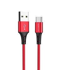 Кабель BOROFONE BX20 Enjoy USB Type C, 2A, длина 1 метр, силикон, нейлоновая оплетка, цвет красный Кабель BOROFONE BX20 Enjoy USB Type C, 2A, длина 1 метр, силикон, нейлоновая оплетка, цвет красный