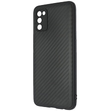 Чехол накладка для SAMSUNG Galaxy A02S (SM-A025F), силикон, карбон, цвет черный Чехол накладка для SAMSUNG Galaxy A02S (SM-A025F), силикон, карбон, цвет черный