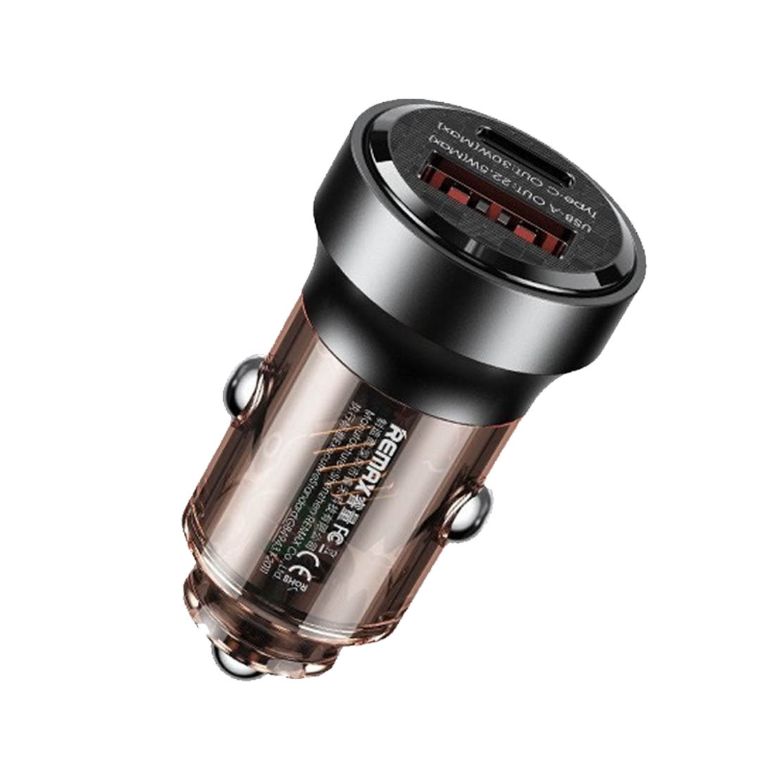 АЗУ (Автомобильное зарядное устройство) REMAX RCC338, 30W, 1 USB A, 1 USB Type C, PD, QC, цвет черный