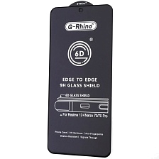 Защитное стекло 6D G-Rhino для Realme 12 4G, Realme 12 Plus 5G, цвет окантовки черный
