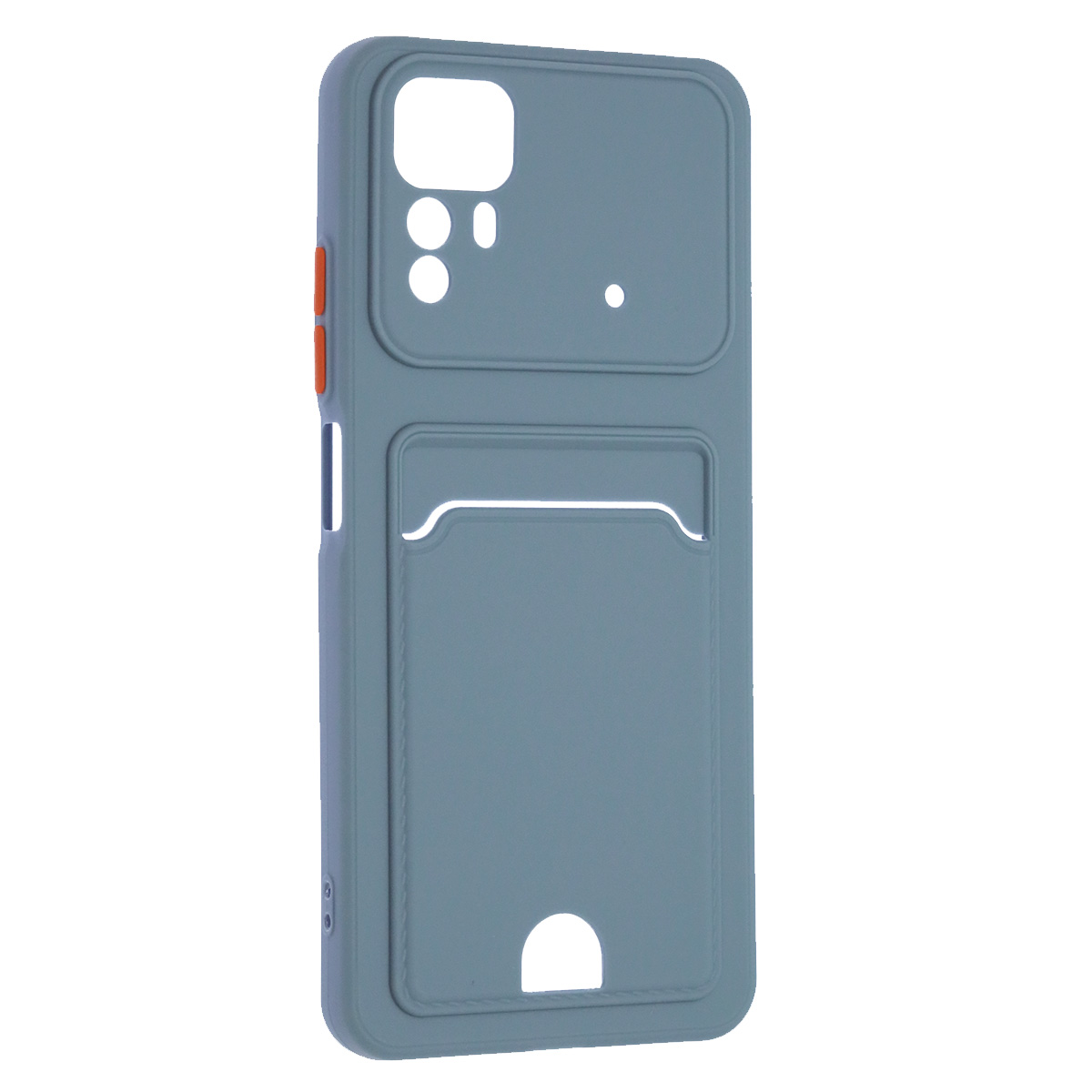 Чехол накладка BUTTON для XIAOMI Redmi Note 12S, защита камеры, силикон, отдел для карт, цвет космический серый