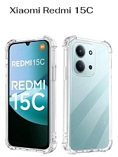 Чехол накладка BRF для XIAOMI Redmi 15C 4G, POCO C85 4G, защита камеры, силикон, усиленные края, прозрачный