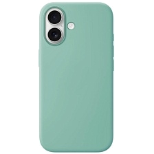 Чехол накладка Silicone Case для Apple iPhone 17, силикон, бархатная подложка, цвет мятный
