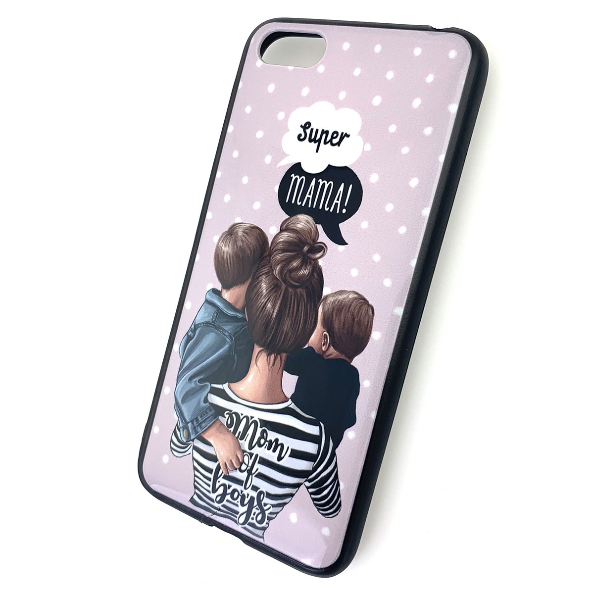 Чехол накладка для HUAWEI HONOR 7A, Y5 2018, Y5 PRIME, силикон, рисунок super MAMA Mom of boys.