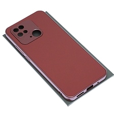 Чехол накладка для XIAOMI Redmi 10C, POCO C40, защита камеры, силикон, пластик, цвет бордовый