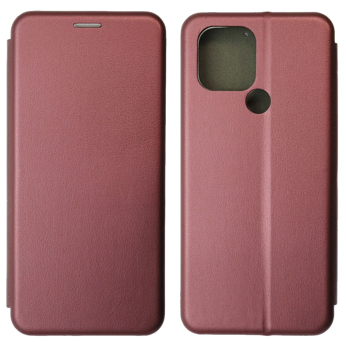 Чехол книжка STYLISH для XIAOMI Redmi A1 Plus, Redmi A2 Plus, POCO C51, экокожа, визитница, цвет бордовый