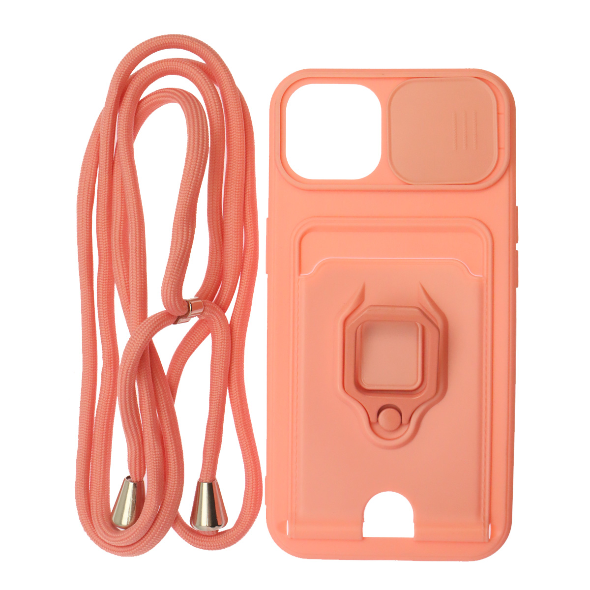 Чехол накладка MULTI FUNCTION 4 в 1 для APPLE iPhone 13 (6.1), цвет персиковый Чехол накладка MULTI FUNCTION 4 в 1 для APPLE iPhone 13 (6.1), цвет персиковый