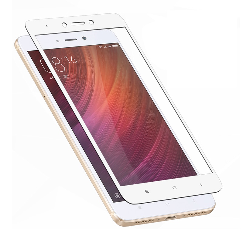 Защитное стекло 10D FULL GLUE для XIAOMI Redmi Note 4X, цвет окантовки белый.