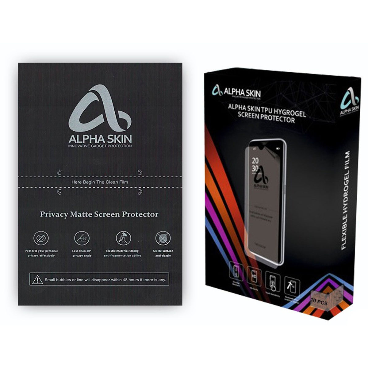 Гидрогелевая защитная пленка Антишпион ALPHA SKIN PRIVACY, размер 115*180 мм