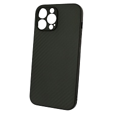 Чехол накладка для APPLE iPhone 13 Pro Max, силикон, карбон, цвет черный Чехол накладка для APPLE iPhone 13 Pro Max, силикон, карбон, цвет черный
