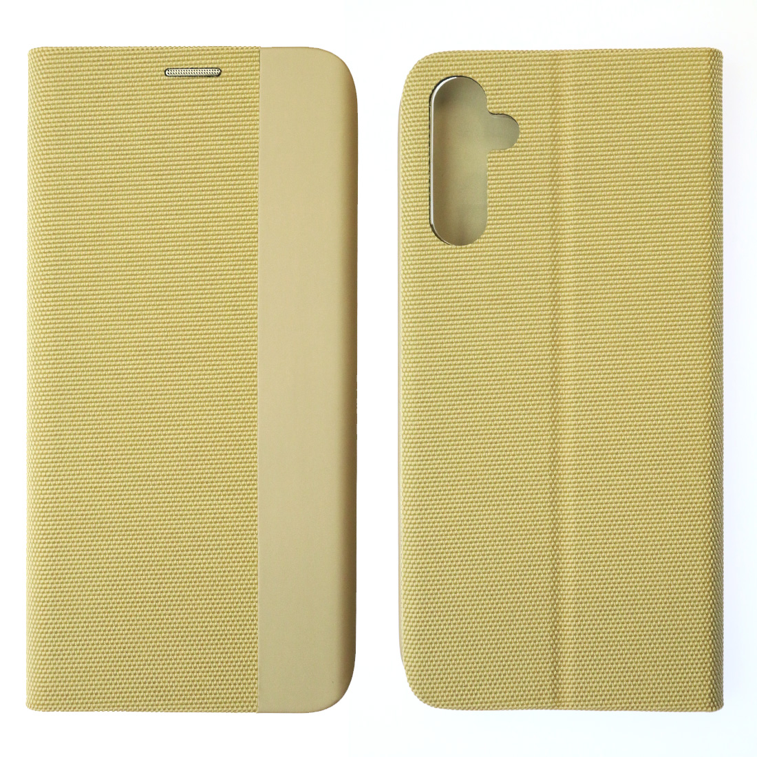 Чехол книжка MESH для SAMSUNG Galaxy A14 4G, текстиль, силикон, бархат, визитница, цвет золотистый