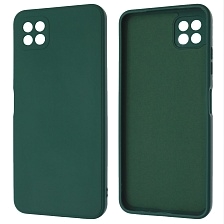Чехол накладка для SAMSUNG Galaxy A22s 5G (SM-A226B), силикон, бархат, цвет темно зеленый Чехол накладка для SAMSUNG Galaxy A22s 5G (SM-A226B), силикон, бархат, цвет темно зеленый