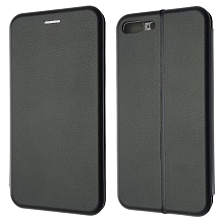 Чехол книжка для APPLE iPhone 7 Plus, iPhone 8 Plus, экокожа, визитница, цвет черный