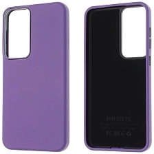 Чехол накладка VICTORIA для SAMSUNG Galaxy S25 FE, силикон, пластик, текстура кожи, бархат, цвет сиреневый