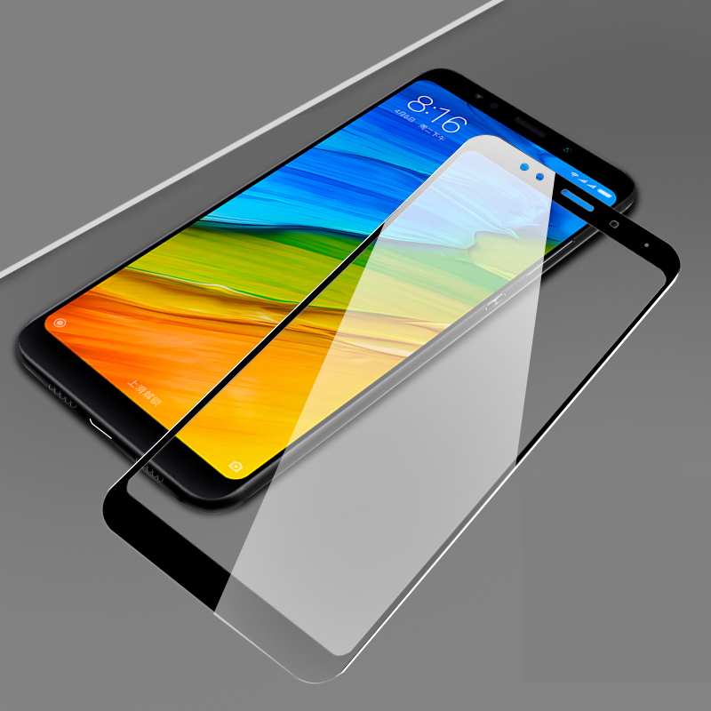 Защитное стекло "5D" GLASS FULL GLUE для XIAOMI RedMi 5, цвет канта черный.